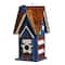 Glitzhome® 12.25" Patriotic Distressed Wood Villa Birdhouse